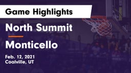 North Summit  vs Monticello  Game Highlights - Feb. 12, 2021