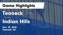 Teaneck  vs Indian Hills  Game Highlights - Jan. 29, 2018