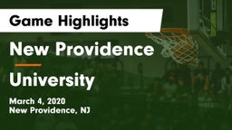 New Providence  vs University Game Highlights - March 4, 2020