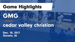GMG  vs cedar valley christian Game Highlights - Dec. 18, 2017