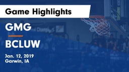 GMG  vs BCLUW  Game Highlights - Jan. 12, 2019