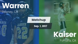 Matchup: Warren  vs. Kaiser  2017