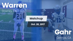 Matchup: Warren  vs. Gahr  2017