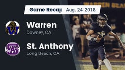 Recap: Warren  vs. St. Anthony  2018