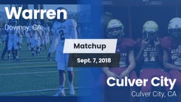 Matchup: Warren  vs. Culver City  2018