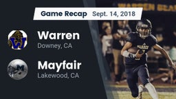 Recap: Warren  vs. Mayfair  2018