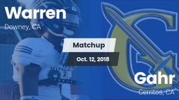 Matchup: Warren  vs. Gahr  2018