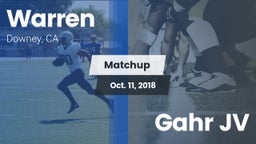 Matchup: Warren  vs. Gahr JV 2018