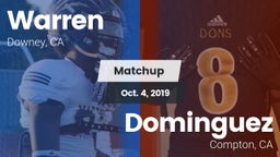 Matchup: Warren  vs. Dominguez  2019