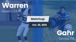 Matchup: Warren  vs. Gahr  2019