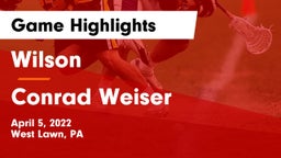 Wilson  vs Conrad Weiser  Game Highlights - April 5, 2022