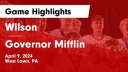 Wilson  vs Governor Mifflin   Game Highlights - April 9, 2024