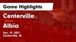 Centerville  vs Albia  Game Highlights - Jan. 19, 2021