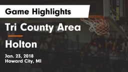 Tri County Area  vs Holton  Game Highlights - Jan. 23, 2018