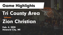 Tri County Area  vs Zion Christian Game Highlights - Feb. 4, 2020