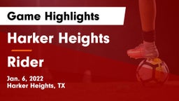 Harker Heights  vs Rider  Game Highlights - Jan. 6, 2022