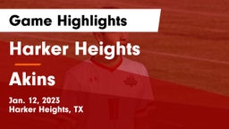 Harker Heights  vs Akins  Game Highlights - Jan. 12, 2023