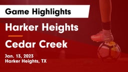 Harker Heights  vs Cedar Creek  Game Highlights - Jan. 13, 2023