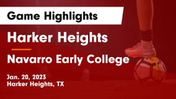 Harker Heights  vs Navarro Early College  Game Highlights - Jan. 20, 2023
