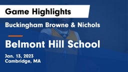 Buckingham Browne & Nichols  vs Belmont Hill School Game Highlights - Jan. 13, 2023
