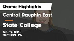 Central Dauphin East  vs State College  Game Highlights - Jan. 10, 2024