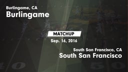 Matchup: Burlingame High vs. South San Francisco  2016