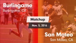 Matchup: Burlingame High vs. San Mateo  2016