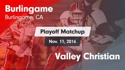 Matchup: Burlingame High vs. Valley Christian  2016
