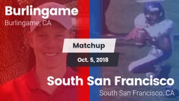 Matchup: Burlingame High vs. South San Francisco  2018
