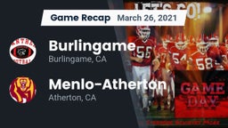 Recap: Burlingame  vs. Menlo-Atherton  2021