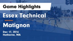 Essex Technical  vs Matignon Game Highlights - Dec 17, 2016