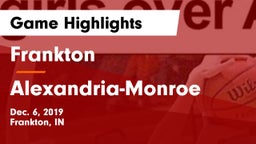 Frankton  vs Alexandria-Monroe  Game Highlights - Dec. 6, 2019