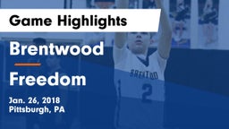 Brentwood  vs Freedom Game Highlights - Jan. 26, 2018