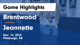 Brentwood  vs Jeannette  Game Highlights - Dec. 14, 2018