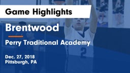 Brentwood  vs Perry Traditional Academy  Game Highlights - Dec. 27, 2018