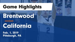 Brentwood  vs California  Game Highlights - Feb. 1, 2019