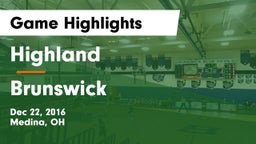 Highland  vs Brunswick  Game Highlights - Dec 22, 2016