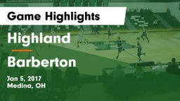 Highland  vs Barberton  Game Highlights - Jan 5, 2017