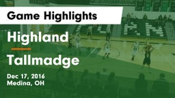 Highland  vs Tallmadge  Game Highlights - Dec 17, 2016