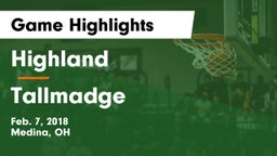 Highland  vs Tallmadge  Game Highlights - Feb. 7, 2018