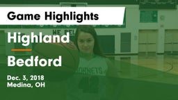 Highland  vs Bedford  Game Highlights - Dec. 3, 2018