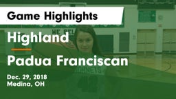 Highland  vs Padua Franciscan  Game Highlights - Dec. 29, 2018