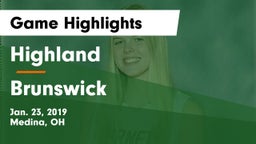 Highland  vs Brunswick  Game Highlights - Jan. 23, 2019