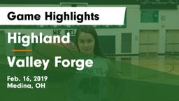 Highland  vs Valley Forge  Game Highlights - Feb. 16, 2019