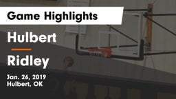 Hulbert  vs Ridley  Game Highlights - Jan. 26, 2019