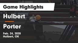 Hulbert  vs Porter  Game Highlights - Feb. 24, 2020