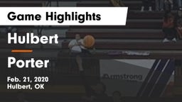 Hulbert  vs Porter  Game Highlights - Feb. 21, 2020