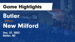 Butler  vs New Milford  Game Highlights - Jan. 27, 2022