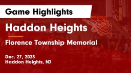 Haddon Heights  vs Florence Township Memorial  Game Highlights - Dec. 27, 2023