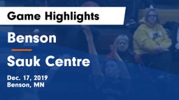 Benson  vs Sauk Centre  Game Highlights - Dec. 17, 2019